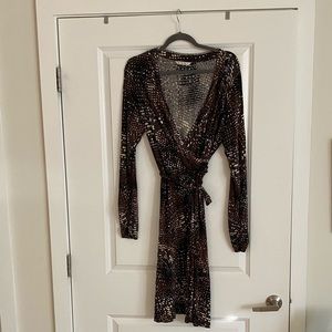 CAbi Dappled Dots Faux Wrap Dress